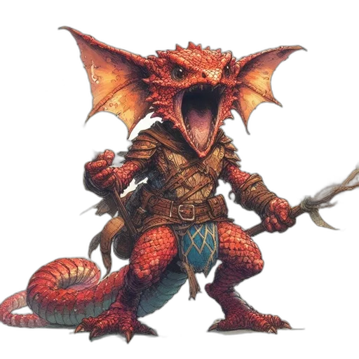 dragon, creature, animal, staff transparent PNG cut-out