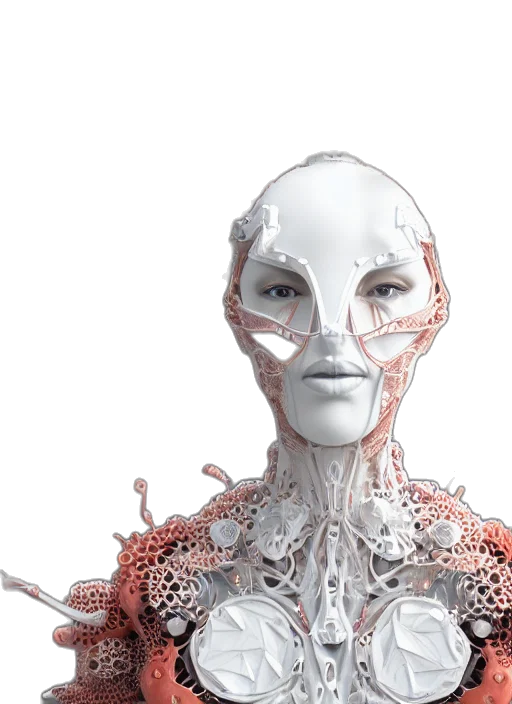 robot, mask, face, 3d render transparent PNG cut-out