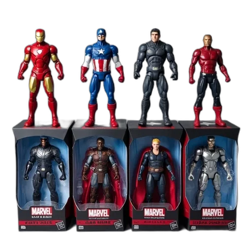 collection, six, action, figures transparent PNG cut-out
