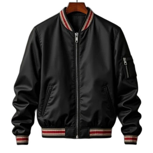 jacket, 3d render, red, black transparent PNG cut-out