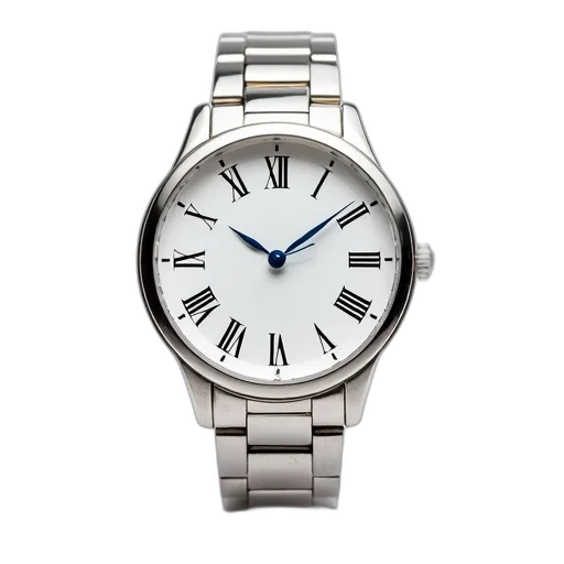 jewelry, silver, wristwatch, white transparent PNG cut-out