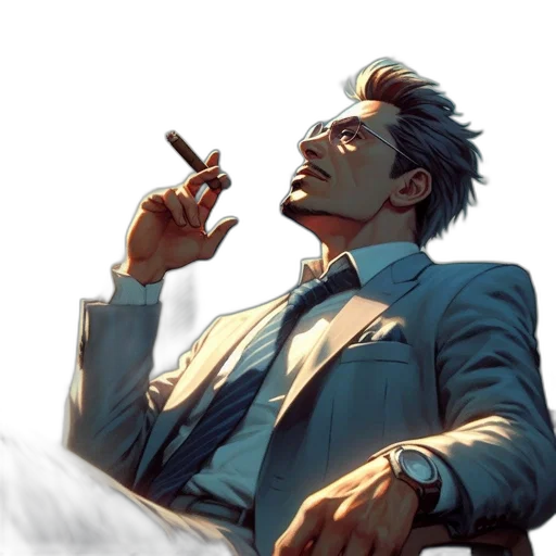 jacket, staff, face, concept art transparent PNG cut-out