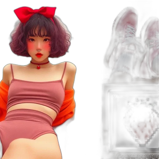 dress, concept art, photorealistic, vaporwave transparent PNG cut-out