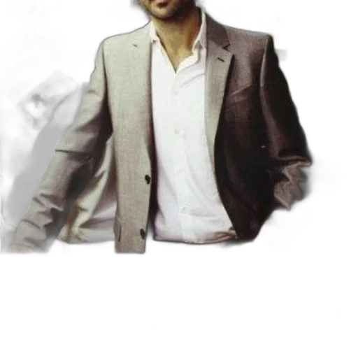 jacket, staff, photorealistic, oil painting transparent PNG cut-out