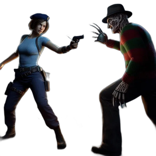 concept art, 3d render, comic book art, pixel art transparent PNG cut-out
