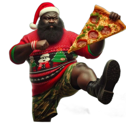 food, 3d render, unconventional, santa transparent PNG cut-out
