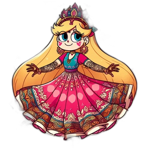 dress, crown, jewelry, staff transparent PNG cut-out