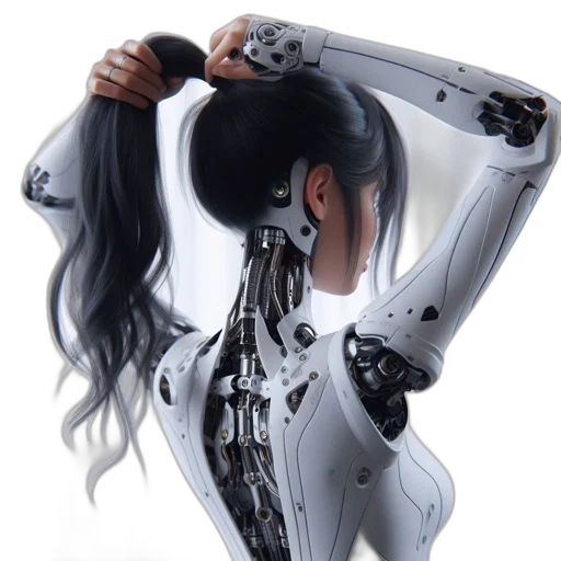 robot, cyberpunk, concept art, 3d render transparent PNG cut-out