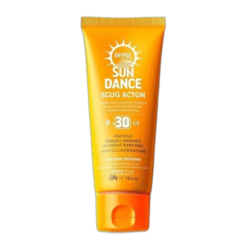 tube, sunscreen, yellow, label transparent PNG cut-out