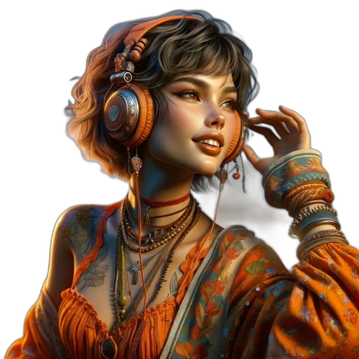 jewelry, face, staff, fantasy art transparent PNG cut-out