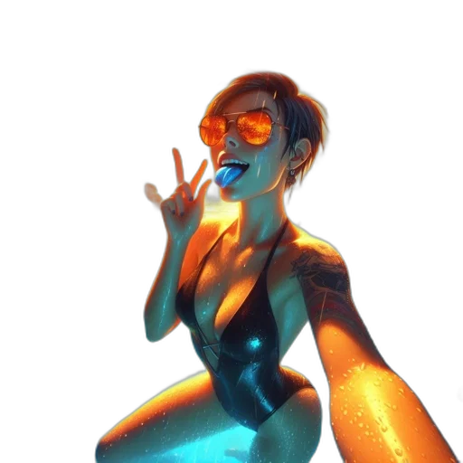 dress, robot, comic book art, concept art transparent PNG cut-out