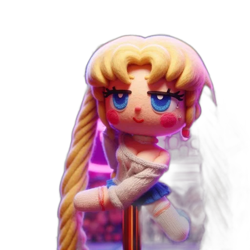 staff, 3d render, vaporwave, pixel art transparent PNG cut-out