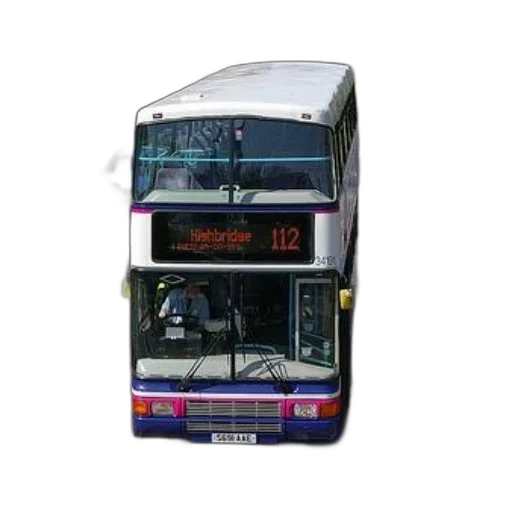 photorealistic, 3d render, double-decker, bus transparent PNG cut-out