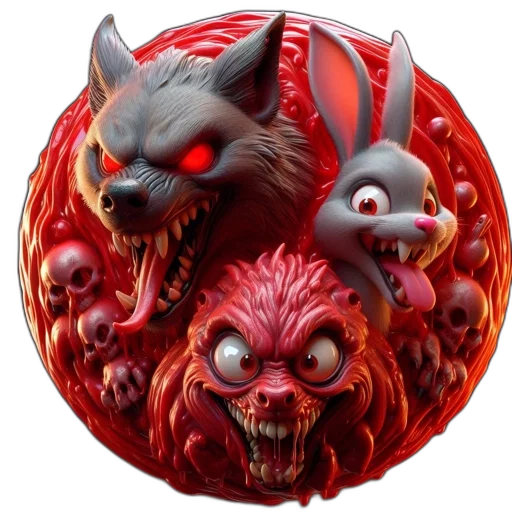 concept art, fantasy art, 3d render, red transparent PNG cut-out