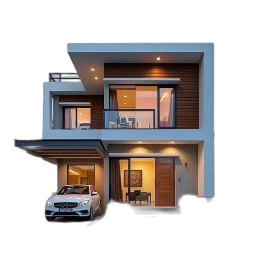 building, car, furniture, 3d render transparent PNG cut-out