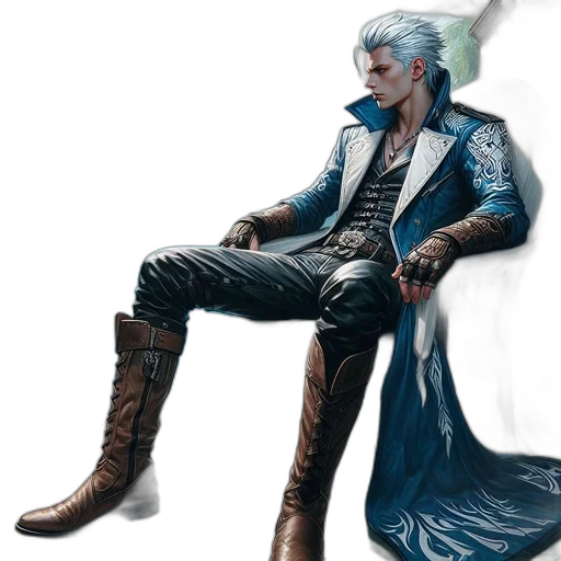 jacket, sword, concept art, fantasy art transparent PNG cut-out