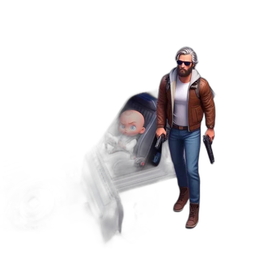 car, jacket, weapon, robot transparent PNG cut-out