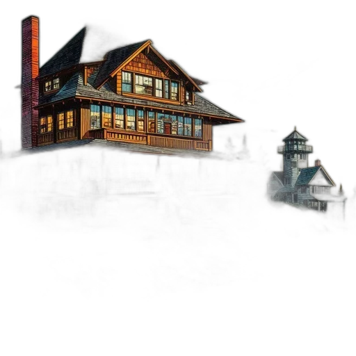 building, concept art, watercolor, photorealistic transparent PNG cut-out