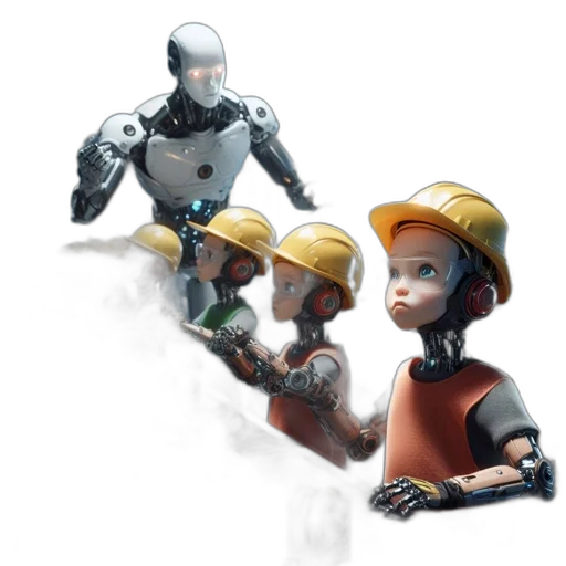 robot, concept art, 3d render, comic book art transparent PNG cut-out