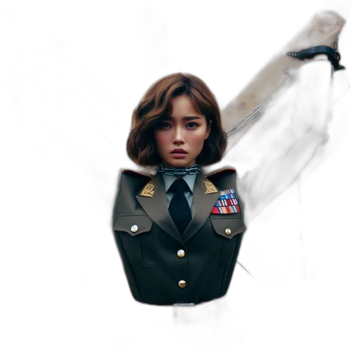 jacket, staff, weapon, robot transparent PNG cut-out