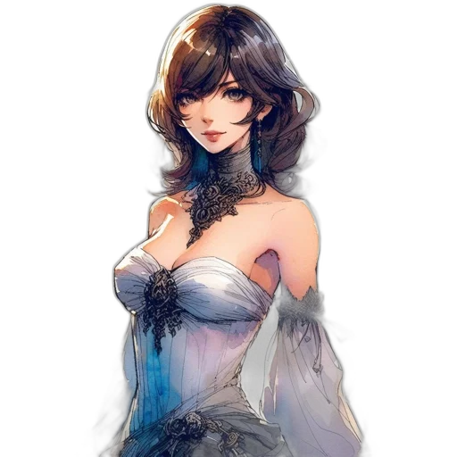 dress, face, crown, staff transparent PNG cut-out