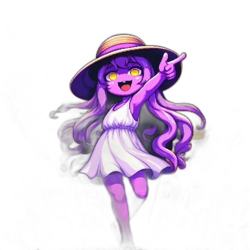 hat, staff, dress, creature transparent PNG cut-out