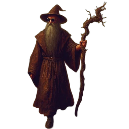 staff, hat, creature, concept art transparent PNG cut-out