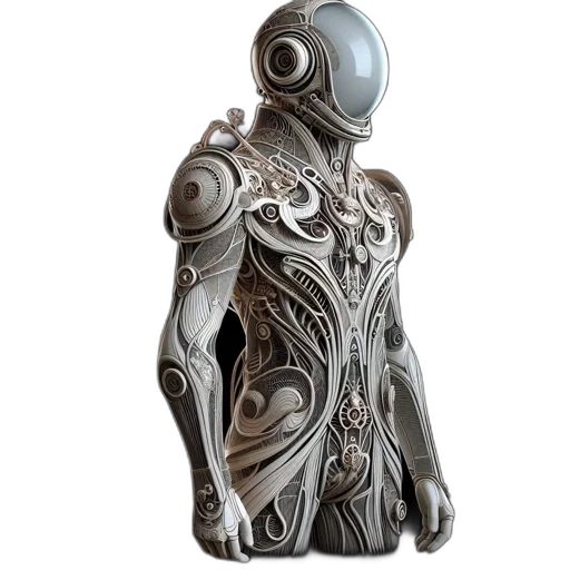 robot, dress, jewelry, 3d render transparent PNG cut-out