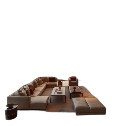 furniture, 3d render, photorealistic, earth tones transparent PNG cut-out