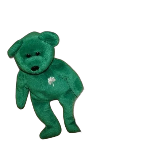 3d render, green, teddy, bear transparent PNG cut-out