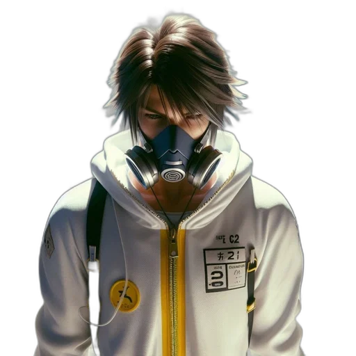 jacket, staff, mask, face transparent PNG cut-out