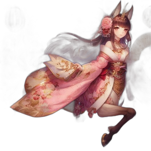 dress, staff, dragon, fantasy art transparent PNG cut-out