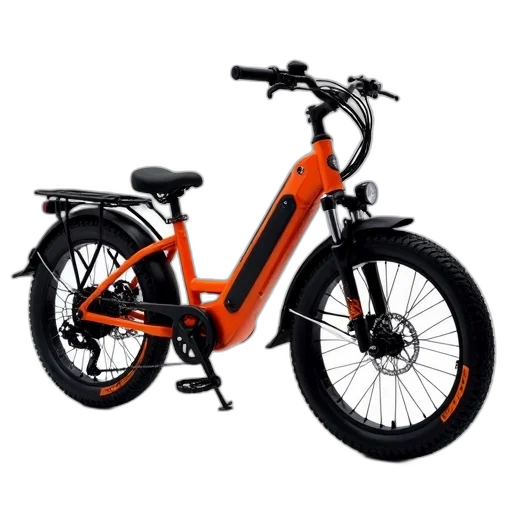 modern, electric, bicycle, sleek transparent PNG cut-out