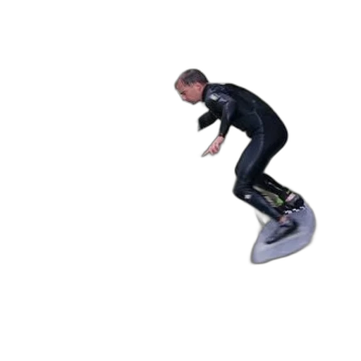 3d render, surfer, black, wetsuit transparent PNG cut-out