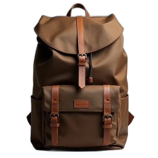 jacket, earth tones, canvas, backpack transparent PNG cut-out