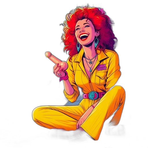 jacket, staff, comic book art, cartoon transparent PNG cut-out