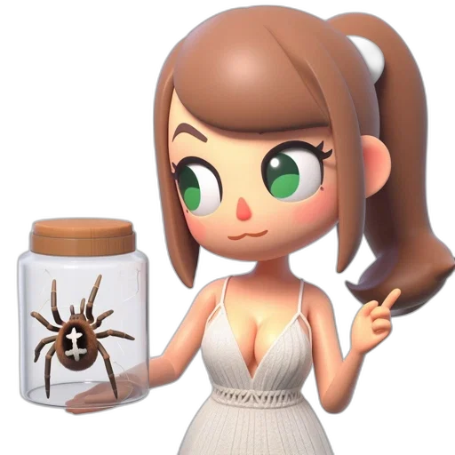 dress, animal, creature, 3d render transparent PNG cut-out