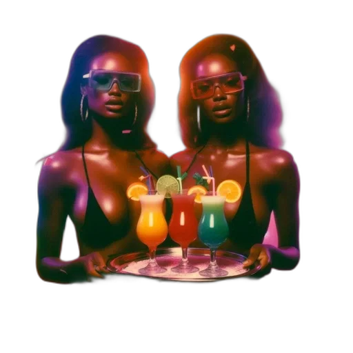 vaporwave, 3d render, concept art, pixel art transparent PNG cut-out