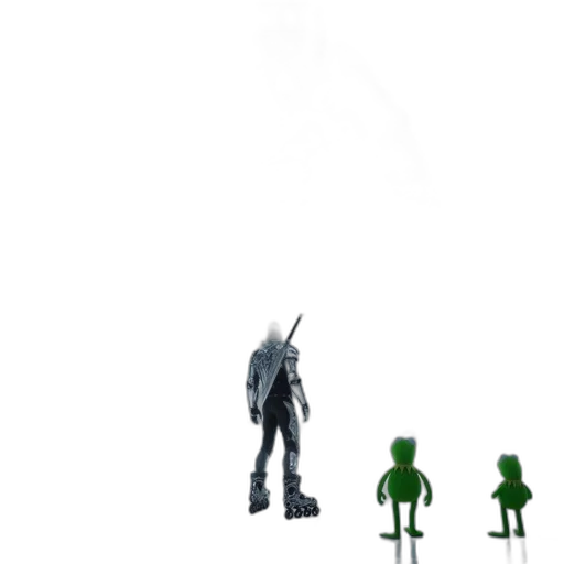 robot, staff, creature, sword transparent PNG cut-out