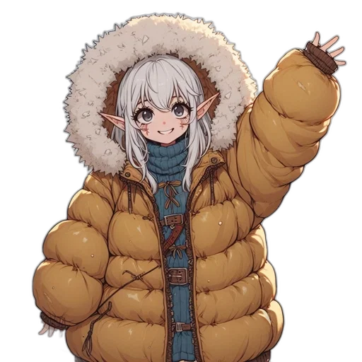 jacket, staff, animal, creature transparent PNG cut-out