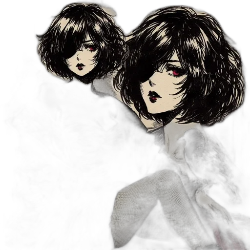 mask, hair, face, concept art transparent PNG cut-out