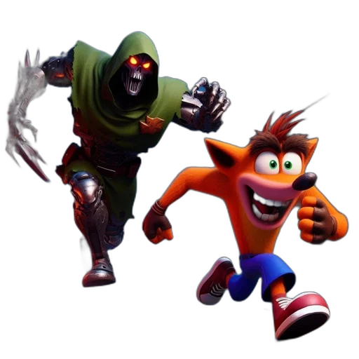 concept art, 3d render, two, contrasting transparent PNG cut-out
