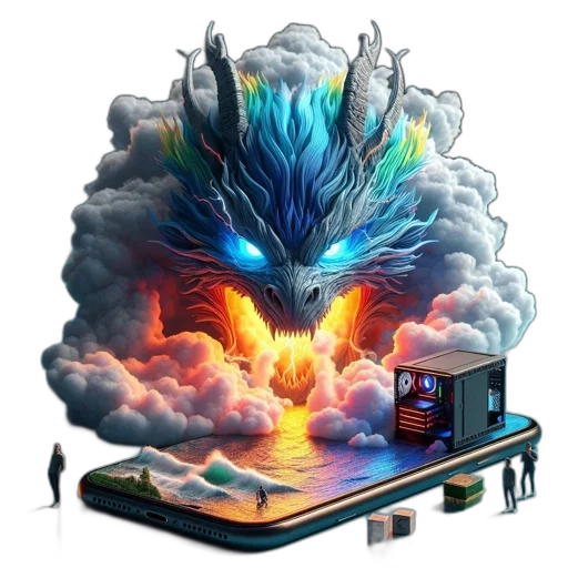 dragon, fantasy art, concept art, pixel art transparent PNG cut-out