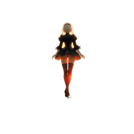 dress, robot, staff, creature transparent PNG cut-out