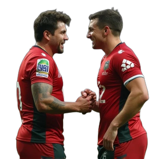 players, congratulating, each, other transparent PNG cut-out