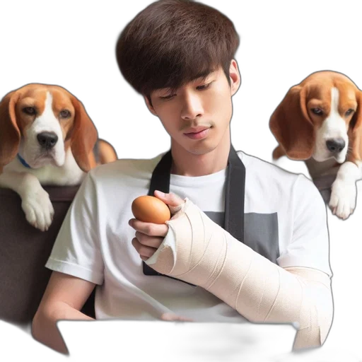 staff, photorealistic, young, man transparent PNG cut-out