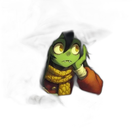 dragon, staff, mask, creature transparent PNG cut-out
