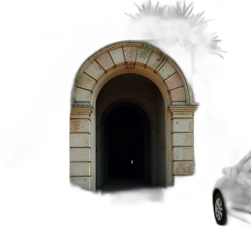 car, building, concept art, photorealistic transparent PNG cut-out