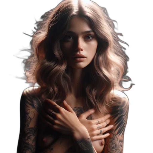 hair, dress, jewelry, face transparent PNG cut-out