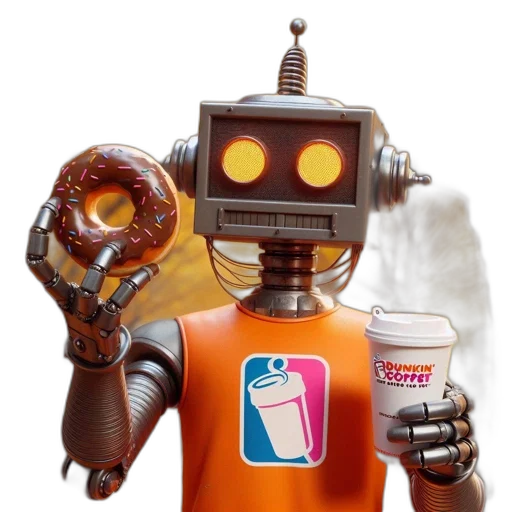 robot, staff, 3d render, concept art transparent PNG cut-out